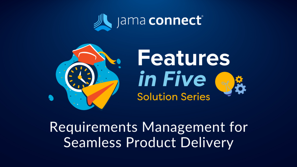 Ticking clock wearing a graduation hat showing a lightbulb and the topic of seamless product delivery.