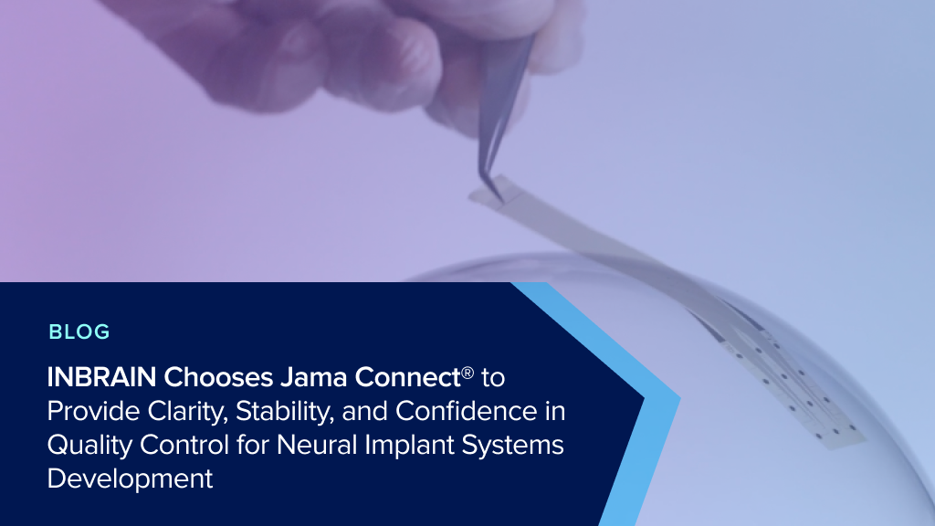 INBRAIN Chooses Jama Connect® to Provide Clarity, Stability, and Confidence in Quality Control for Neural Implant Systems Development