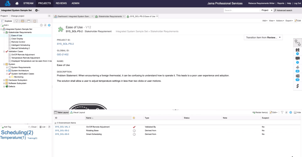 Traceability downstream